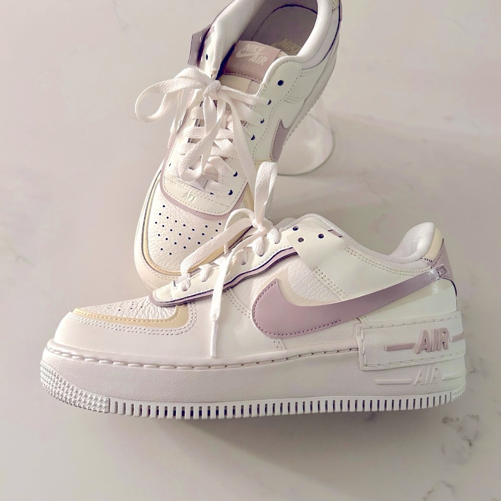NWT Nike Air White and Lavender with Cream accents Rare! Sneakers